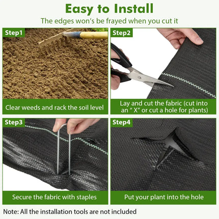 6.5 x 330/4 x 250/6 x 300 Feet Weed Barrier Landscape Fabric-4 ft - Black - Garden Tools