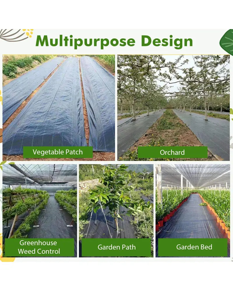 6.5 x 330/4 x 250/6 x 300 Feet Weed Barrier Landscape Fabric-4 ft - Black - Garden Tools