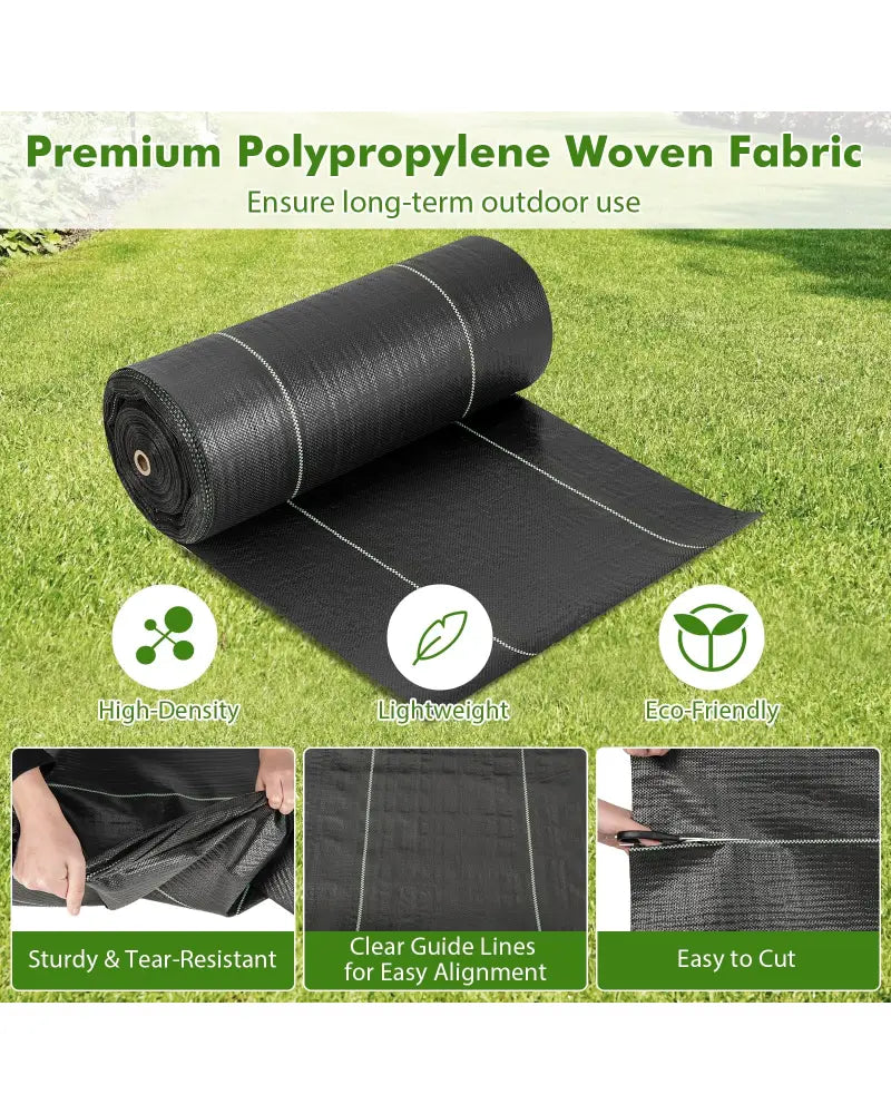6.5 x 330/4 x 250/6 x 300 Feet Weed Barrier Landscape Fabric-4 ft - Black - Garden Tools