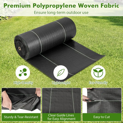 6.5 x 330/4 x 250/6 x 300 Feet Weed Barrier Landscape Fabric-4 ft - Black - Garden Tools