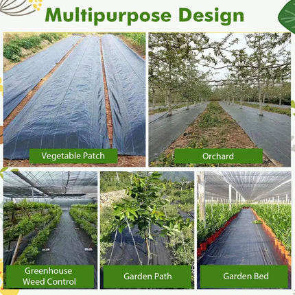 6.5 x 330/4 x 250/6 x 300 Feet Weed Barrier Landscape Fabric-6 ft - Black - Garden Tools