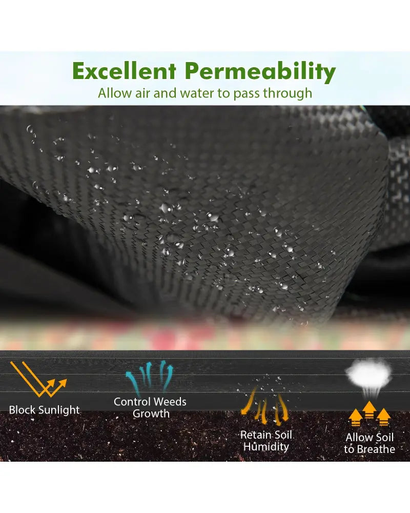 6.5 x 330/4 x 250/6 x 300 Feet Weed Barrier Landscape Fabric-6 ft - Black - Garden Tools