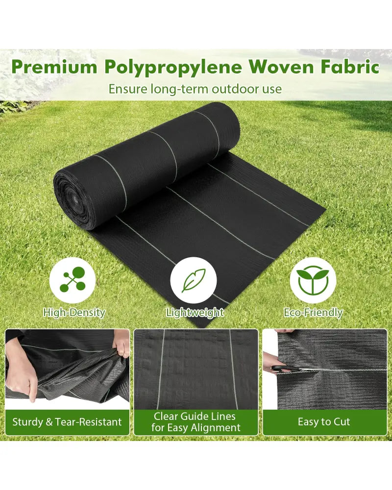 6.5 x 330/4 x 250/6 x 300 Feet Weed Barrier Landscape Fabric-6 ft - Black - Garden Tools