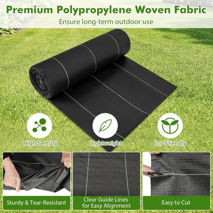 6.5 x 330/4 x 250/6 x 300 Feet Weed Barrier Landscape Fabric-6 ft - Black - Garden Tools
