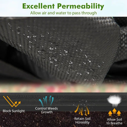 6.5 x 330/4 x 250/6 x 300 Feet Weed Barrier Landscape Fabric-6 ft - Black - Garden Tools