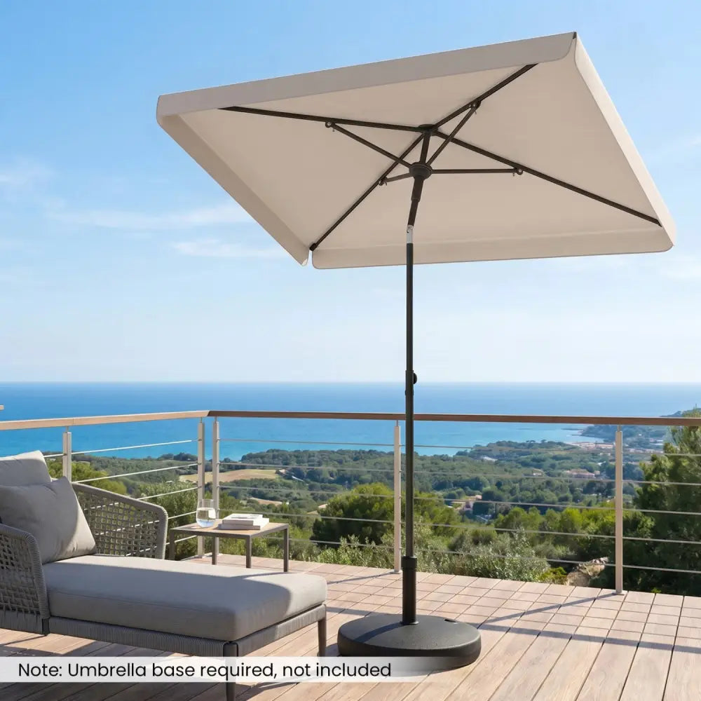 6.5 x 4.3 Feet Rectangular Outdoor Balcony Umbrella with Tilt Adjust Button-Beige - Beige - Outdoor Umbrellas