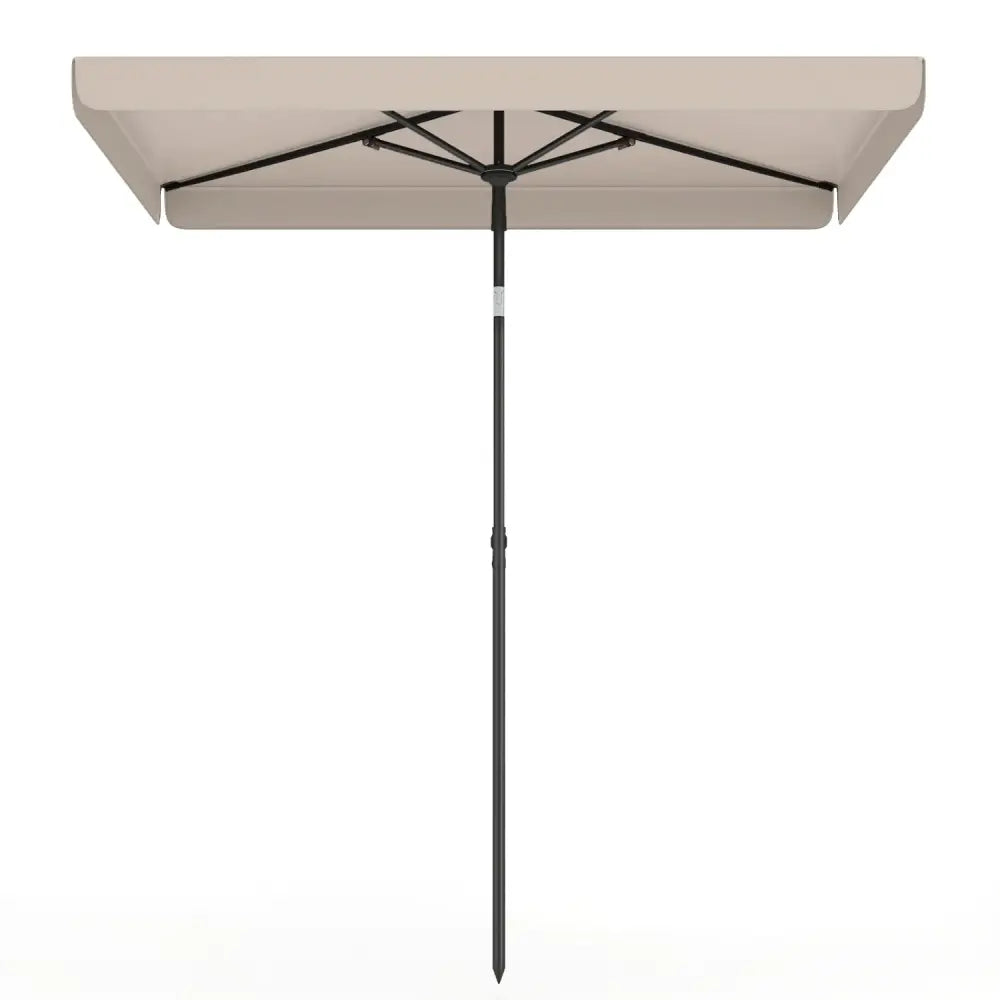 6.5 x 4.3 Feet Rectangular Outdoor Balcony Umbrella with Tilt Adjust Button-Beige - Beige - Outdoor Umbrellas