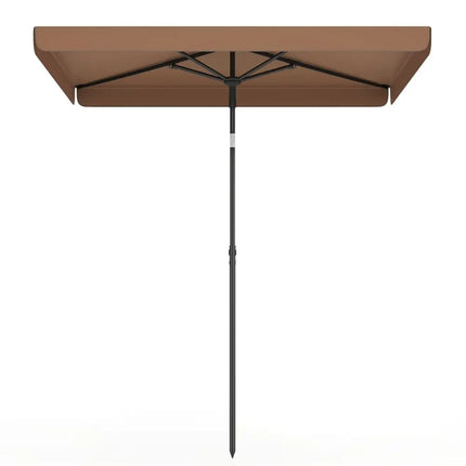 6.5 x 4.3 FT Rectangular Outdoor Balcony Umbrella with Tilt Adjust Button-Brown - Brown - Outdoor Umbrellas
