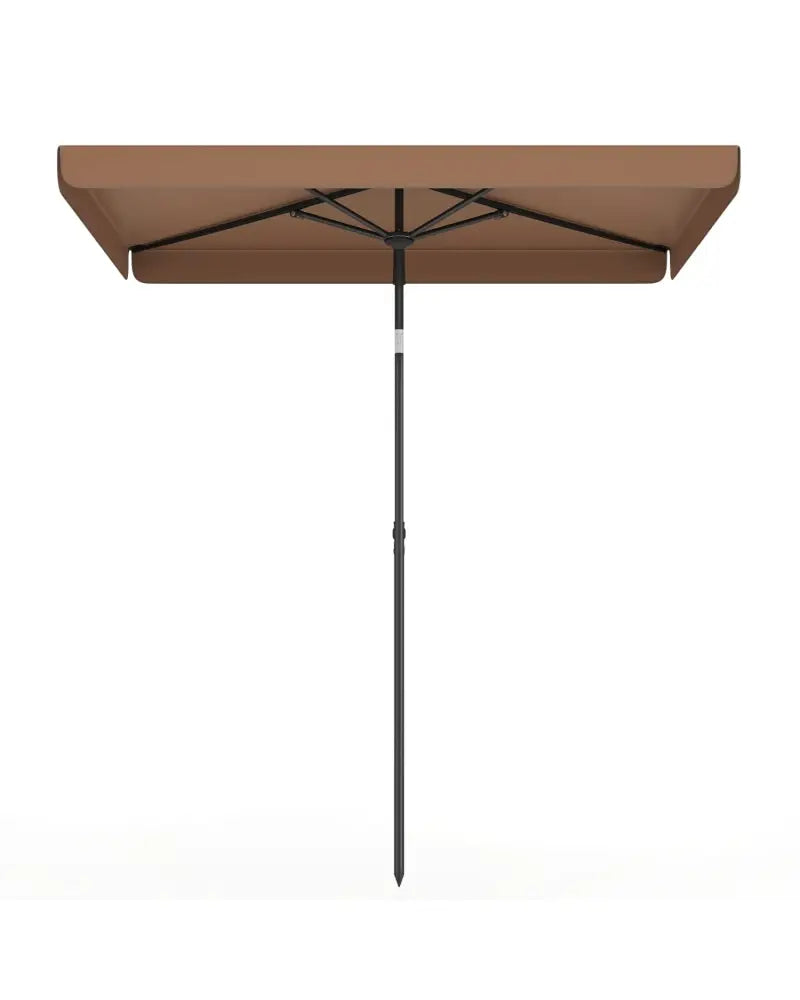 6.5 x 4.3 FT Rectangular Outdoor Balcony Umbrella with Tilt Adjust Button-Brown - Brown - Outdoor Umbrellas
