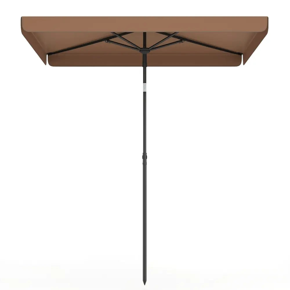 6.5 x 4.3 FT Rectangular Outdoor Balcony Umbrella with Tilt Adjust Button-Brown - Brown - Outdoor Umbrellas