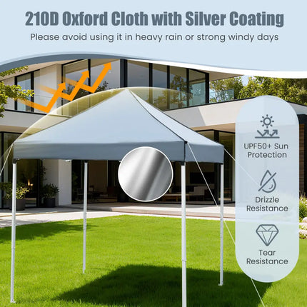 6.5 x 6.5 FT Pop up Canopy Tent with 4 Sidewalls and Wheeled Bag-Grey - Gray - Canopies