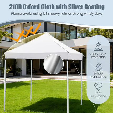 6.5 x 6.5 FT Pop up Canopy Tent with 4 Sidewalls and Wheeled Bag-white - White - Canopies