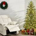 6.5FT Pre-Lit Christmas Tree & Beige Kids Recliner Chair Set Cozy Holiday Bundle - Kids Chairs & Seating