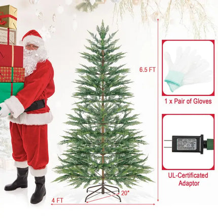 6.5FT Pre-Lit Christmas Tree & Beige Kids Recliner Chair Set Cozy Holiday Bundle - Kids Chairs & Seating