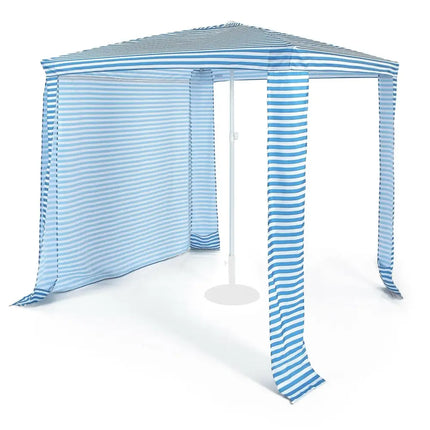 6.6 x 6.6 Feet Foldable and Easy-Setup Beach Canopy With Carry Bag-Blue - Blue - Canopies