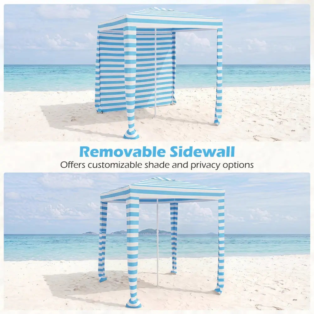 6.6 x 6.6 Feet Foldable and Easy-Setup Beach Canopy With Carry Bag-Blue - Blue - Canopies