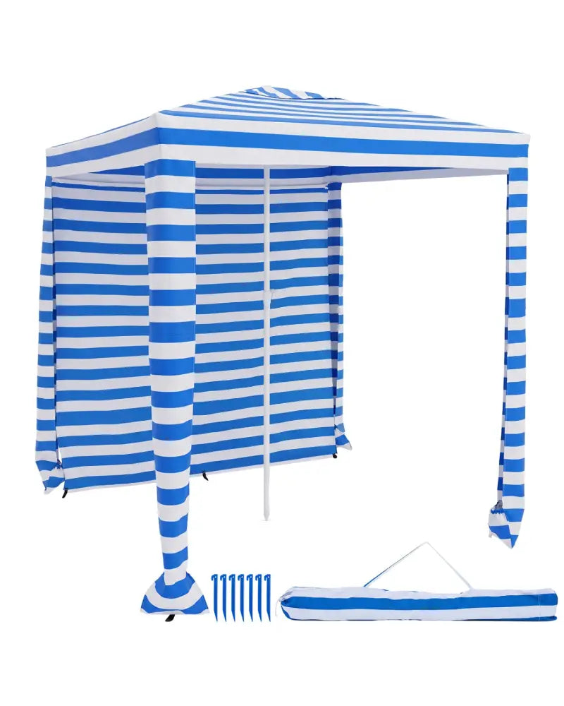 6.6 x 6.6 Feet Foldable and Easy-Setup Beach Canopy With Carry Bag-Navy - Navy - Canopies