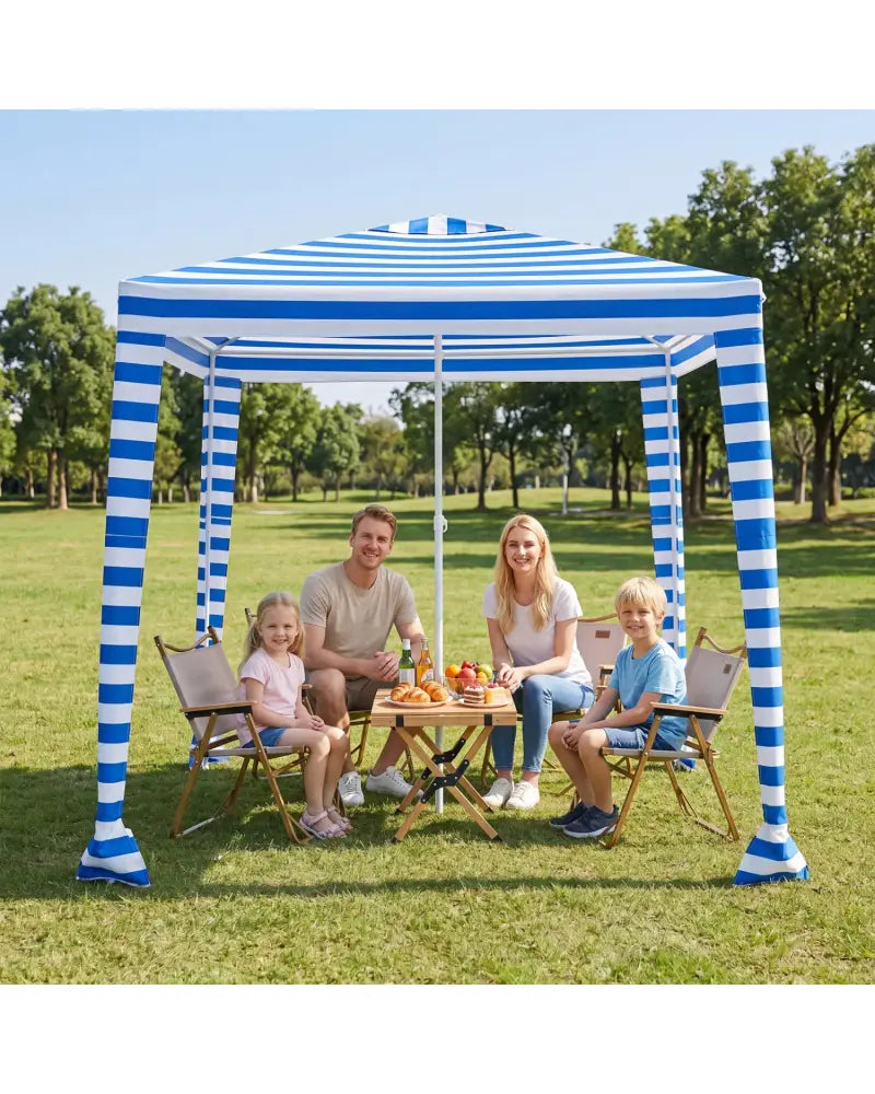 6.6 x 6.6 Feet Foldable and Easy-Setup Beach Canopy With Carry Bag-Navy - Navy - Canopies