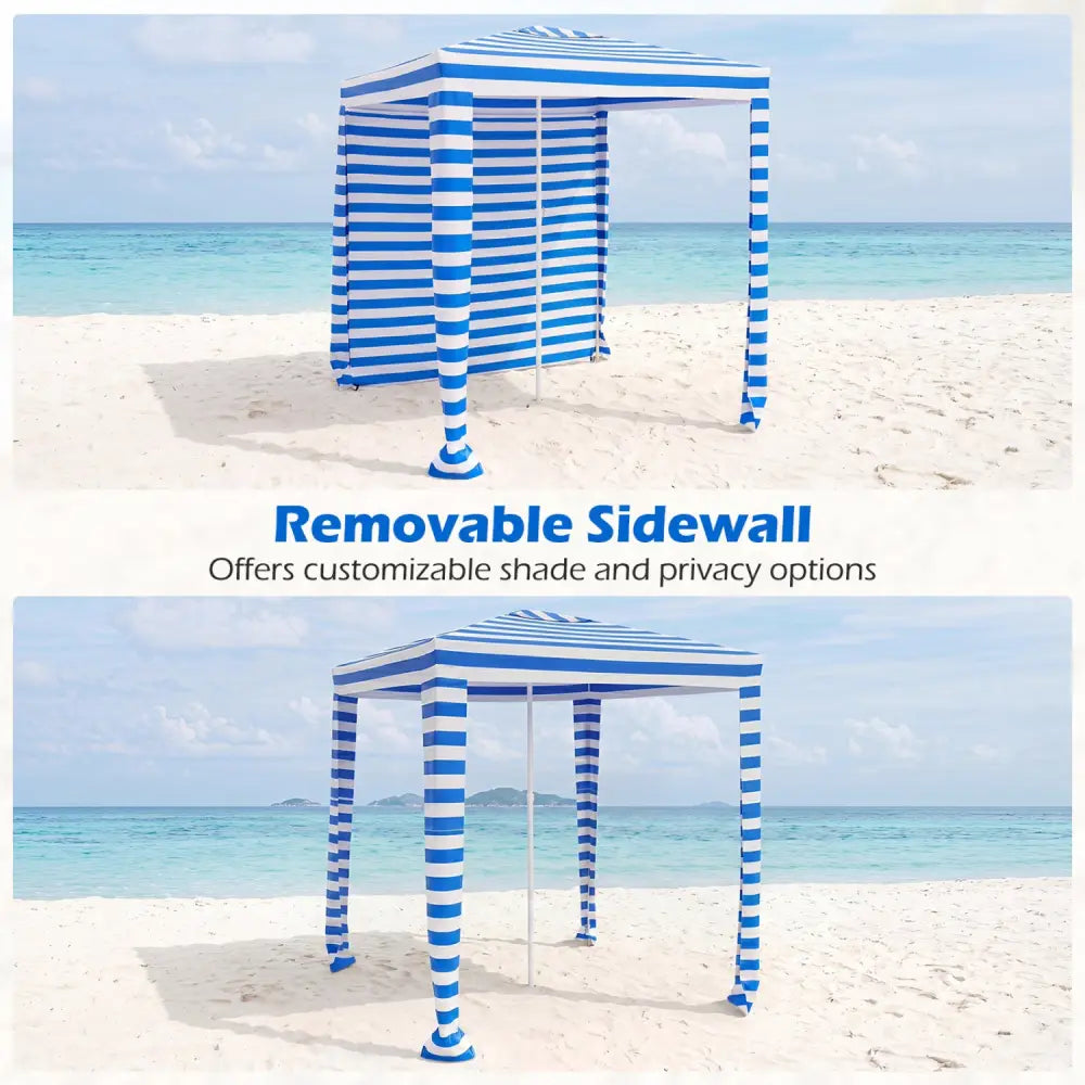 6.6 x 6.6 Feet Foldable and Easy-Setup Beach Canopy With Carry Bag-Navy - Navy - Canopies
