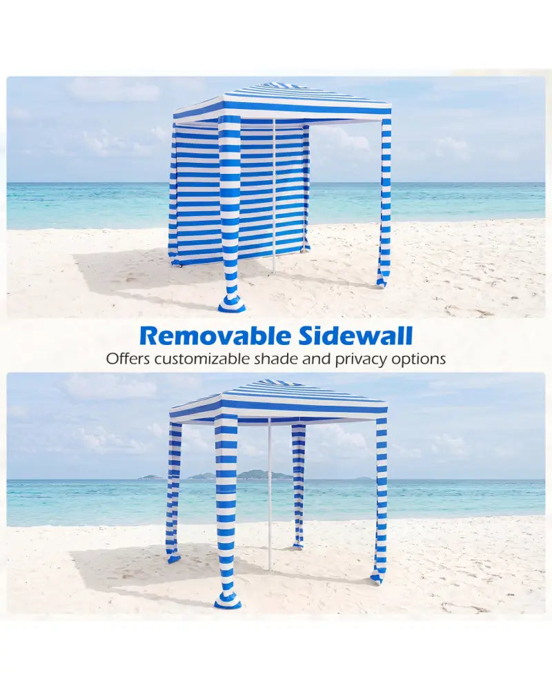 6.6 x 6.6 Feet Foldable and Easy-Setup Beach Canopy With Carry Bag-Navy - Navy - Canopies