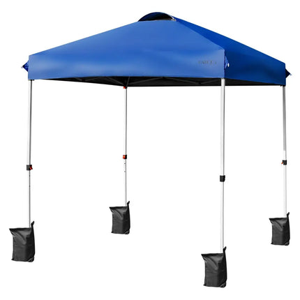 6.6 x 6.6 Feet Outdoor Pop-up Canopy Tent with Roller Bag-Blue - Blue - Canopies