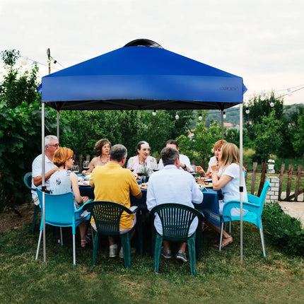 6.6 x 6.6 Feet Outdoor Pop-up Canopy Tent with Roller Bag-Blue - Blue - Canopies