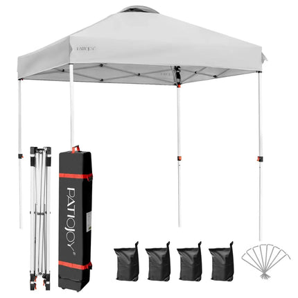 6.6 x 6.6 Feet Outdoor Pop-up Canopy Tent with Roller Bag-Gray - Gray - Canopies