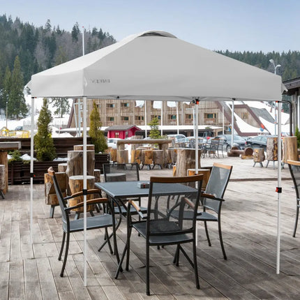 6.6 x 6.6 Feet Outdoor Pop-up Canopy Tent with Roller Bag-Gray - Gray - Canopies
