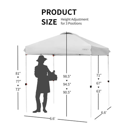 6.6 x 6.6 Feet Outdoor Pop-up Canopy Tent with Roller Bag-Gray - Gray - Canopies