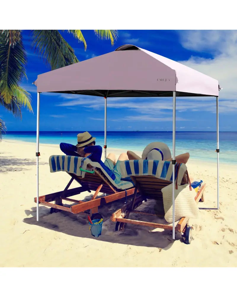 6.6 x 6.6 Feet Outdoor Pop-up Canopy Tent with Roller Bag-Pink - Pink - Canopies