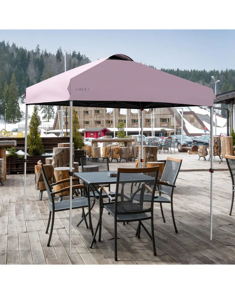 6.6 x 6.6 Feet Outdoor Pop-up Canopy Tent with Roller Bag-Pink - Pink - Canopies