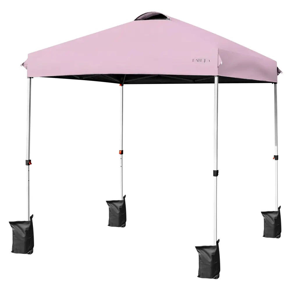 6.6 x 6.6 Feet Outdoor Pop-up Canopy Tent with Roller Bag-Pink - Pink - Canopies
