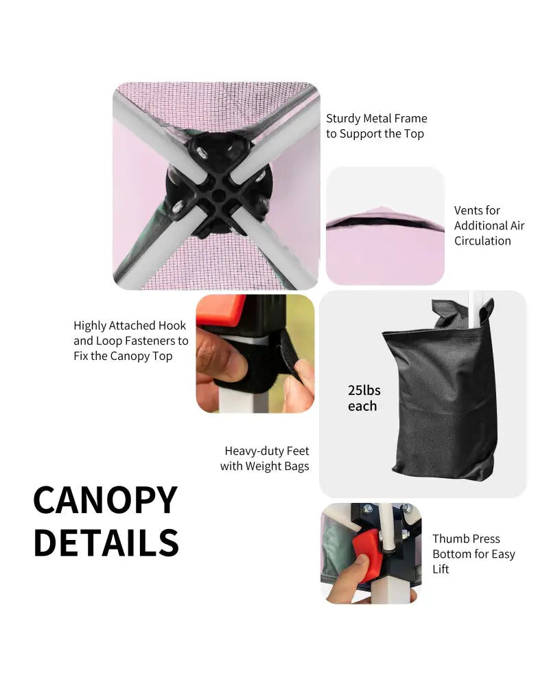 6.6 x 6.6 Feet Outdoor Pop-up Canopy Tent with Roller Bag-Pink - Pink - Canopies