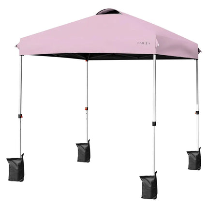 6.6 x 6.6 Feet Outdoor Pop-up Canopy Tent with Roller Bag-Pink - Pink - Canopies