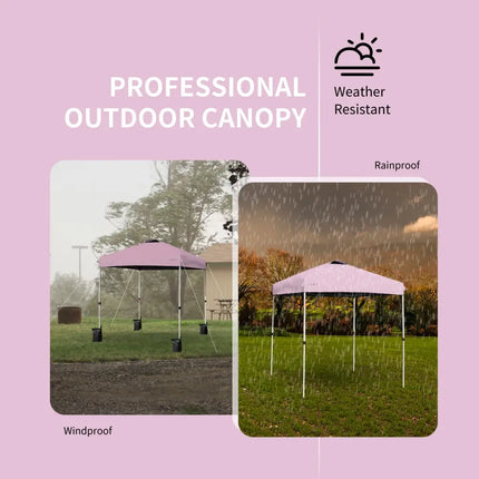 6.6 x 6.6 Feet Outdoor Pop-up Canopy Tent with Roller Bag-Pink - Pink - Canopies