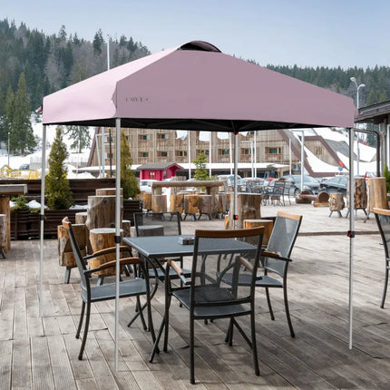 6.6 x 6.6 Feet Outdoor Pop-up Canopy Tent with Roller Bag-Pink - Pink - Canopies