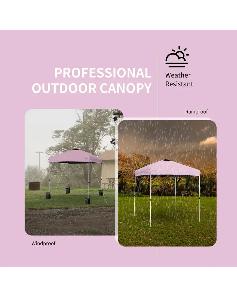 6.6 x 6.6 Feet Outdoor Pop-up Canopy Tent with Roller Bag-Pink - Pink - Canopies