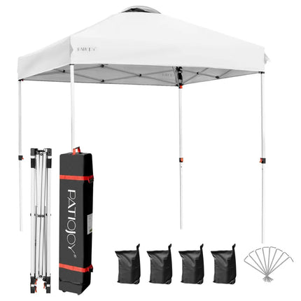 6.6 x 6.6 Feet Outdoor Pop-up Canopy Tent with Roller Bag-White - White - Canopies