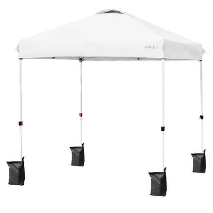 6.6 x 6.6 Feet Outdoor Pop-up Canopy Tent with Roller Bag-White - White - Canopies