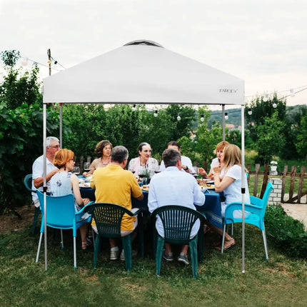 6.6 x 6.6 Feet Outdoor Pop-up Canopy Tent with Roller Bag-White - White - Canopies