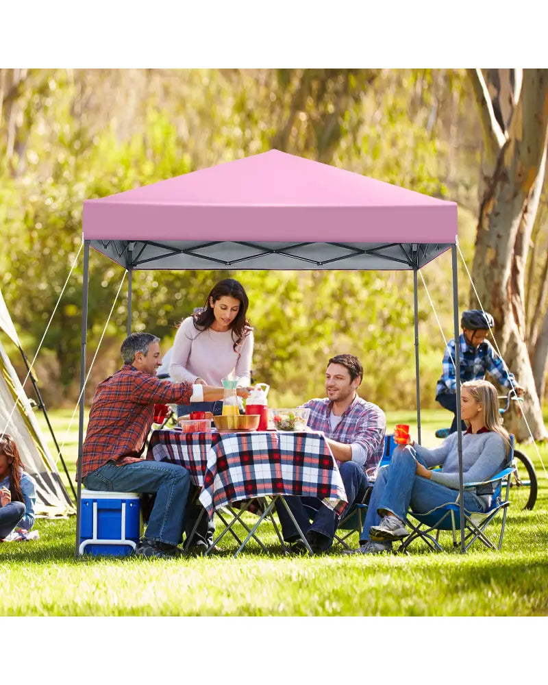 6.6 x 6.6 Feet Outdoor Pop-up Canopy Tent with UPF 50+ Sun Protection-Pink - Pink - Canopies