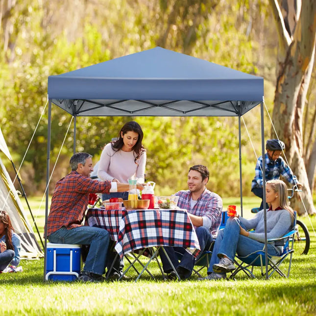 6.6 x 6.6 Feet Outdoor Pop-up Canopy Tent with UPF 50+ Sun Protection-Blue - Blue - Canopies