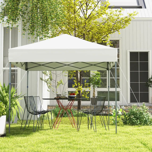 6.6 x 6.6 Feet Outdoor Pop-up Canopy Tent with UPF 50+ Sun Protection-White - White - Canopies