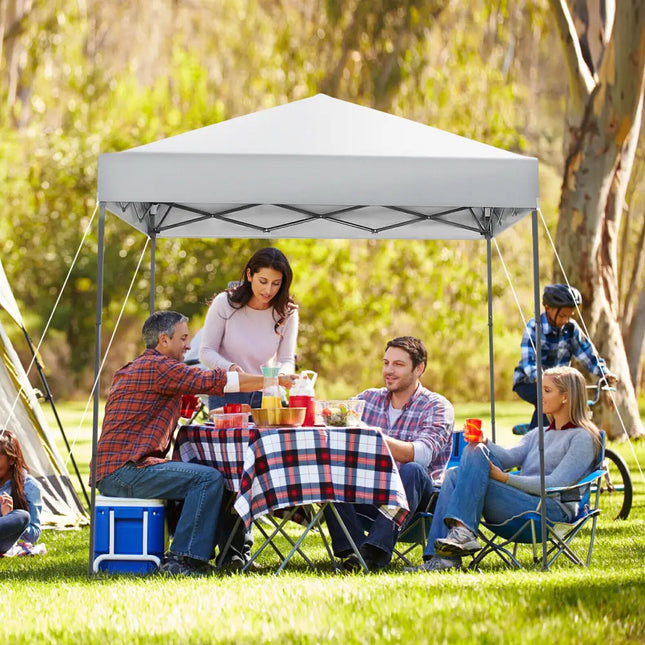 6.6 x 6.6 Feet Outdoor Pop-up Canopy Tent with UPF 50+ Sun Protection-White - White - Canopies