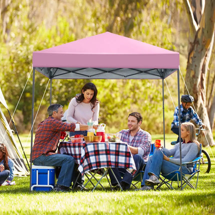 6.6 x 6.6 Feet Outdoor Pop-up Canopy Tent with UPF 50+ Sun Protection-Pink - Pink - Canopies