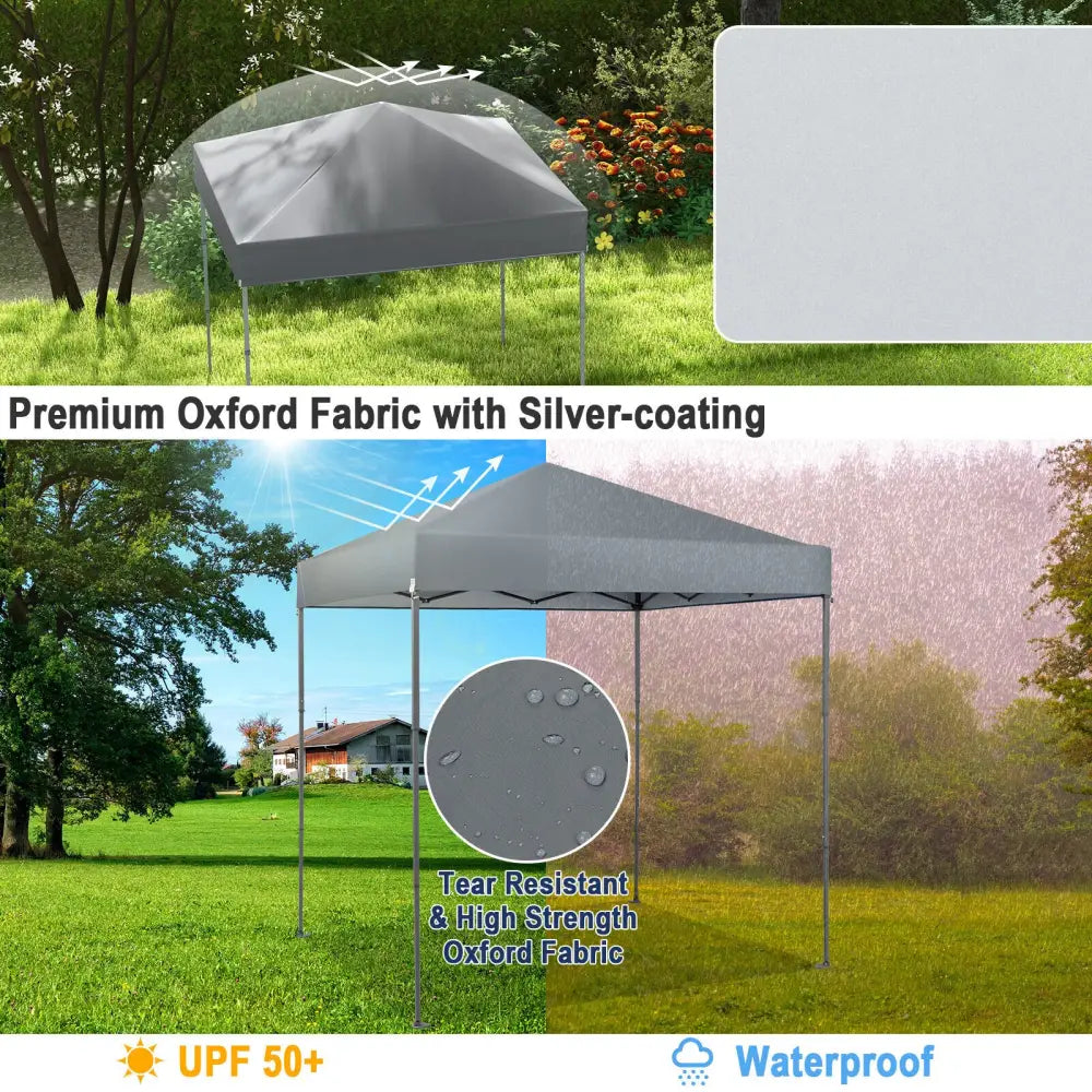 6.6 x 6.6 Feet Outdoor Pop-up Canopy Tent with UPF 50+ Sun Protection-Gray - Gray - Canopies