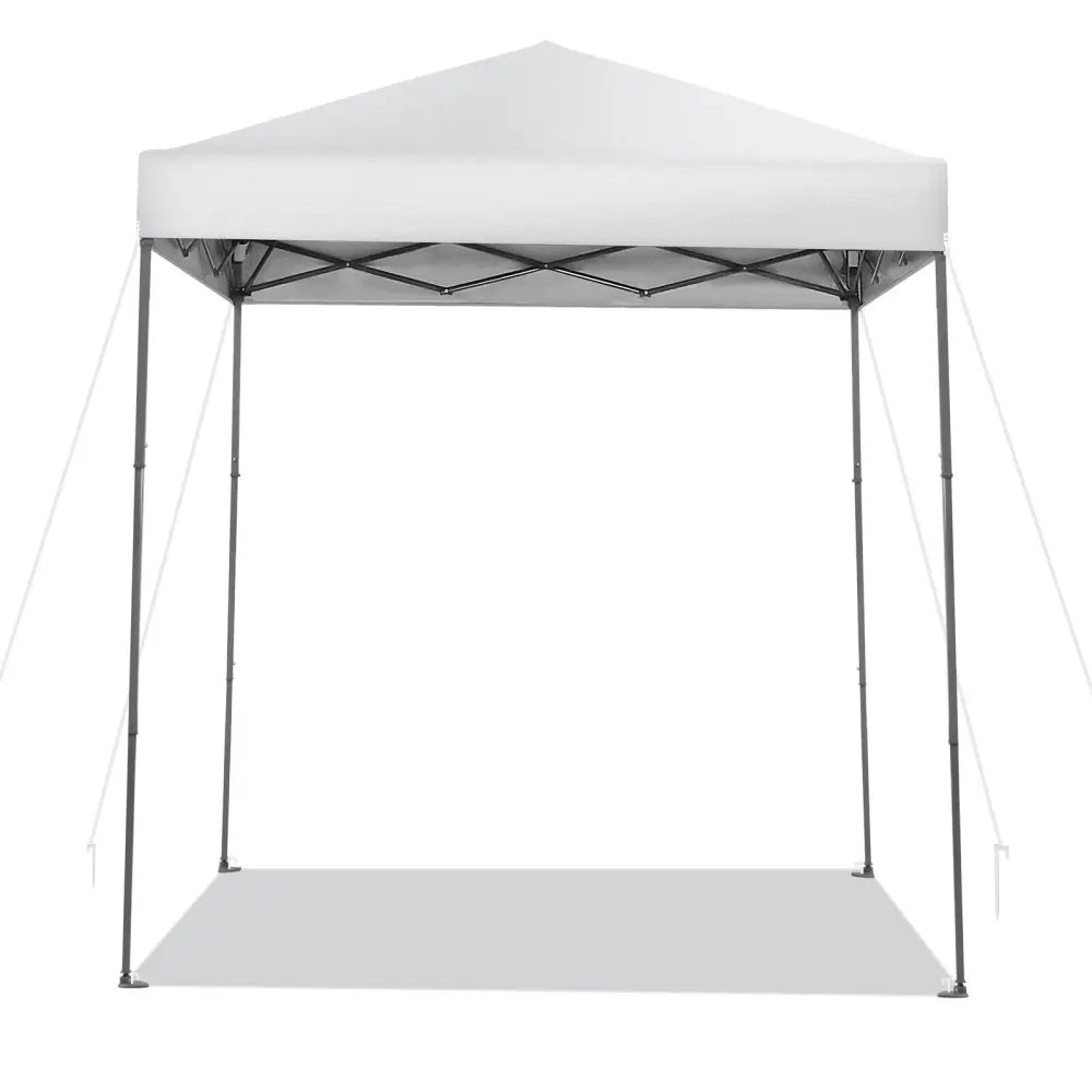 6.6 x 6.6 Feet Outdoor Pop-up Canopy Tent with UPF 50+ Sun Protection-White - White - Canopies