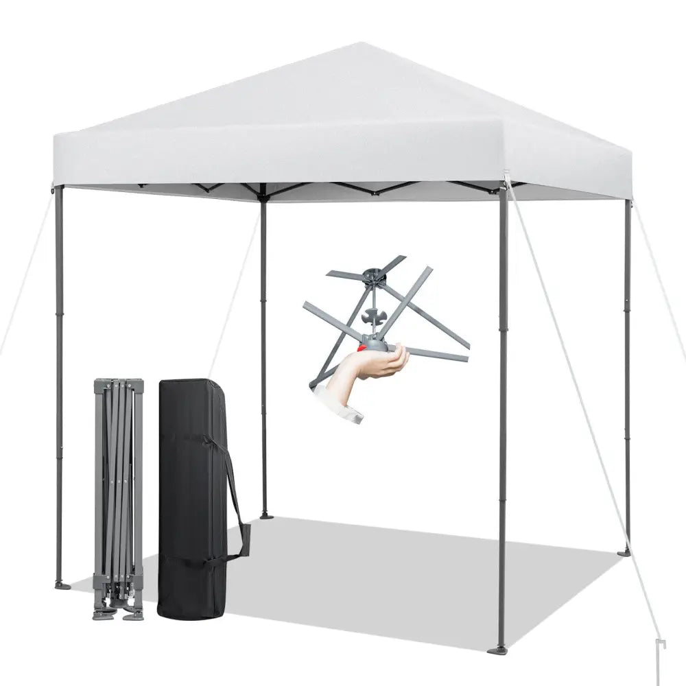 6.6 x 6.6 Feet Outdoor Pop-up Canopy Tent with UPF 50+ Sun Protection-White - White - Canopies