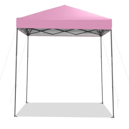 6.6 x 6.6 Feet Outdoor Pop-up Canopy Tent with UPF 50+ Sun Protection-Pink - Pink - Canopies