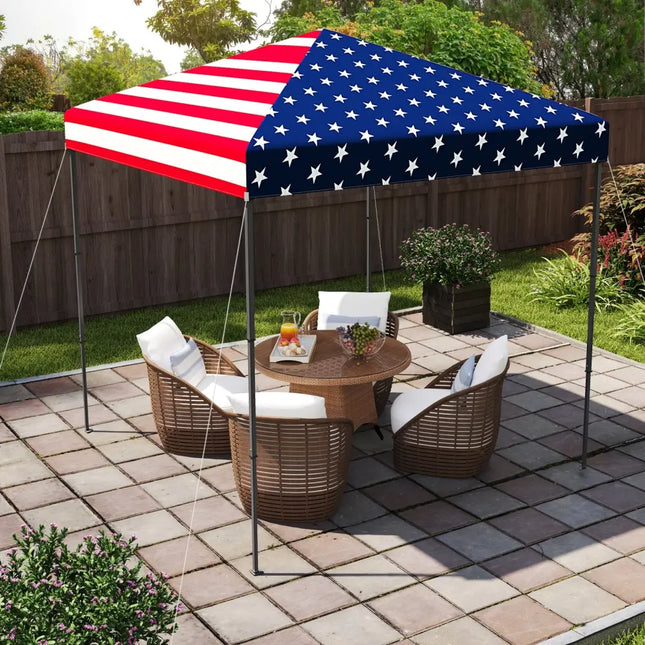 6.6 x 6.6 Feet Outdoor Pop-up Canopy Tent with UPF 50+ Sun Protection-Multicolor - Multicolor - Canopies